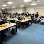 Milei encabezó una charla sobre economía en una universidad privada